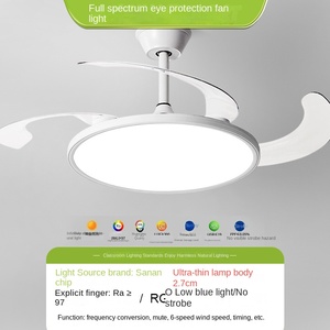 Ventilateur de plafond silencieux de 42 pouces pour intérieur avec éclairage LED et télécommande réglable, idéal pour la maison - Product Image 6