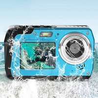 Cámara Digital Sumergible a Prueba de Agua, 48MP, Enfoque Automático, Pantalla Dual, Video 2.7K, Zoom 18X, IP68