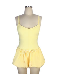 汗衫女孩瑜伽裙拉绳花Bract胸垫透气速干修身防跑步网球女网球裙 - Product Image 6