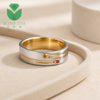 Bague Betterstar plaquée or 18 carats avec diamant de laboratoire VVS, certifiée IGI, taille brillant, alliance classique pour femmes et hommes, usage quotidien