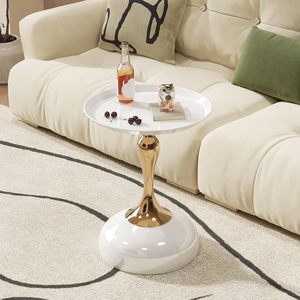 Mesas de Centro Móviles Pequeñas, Redondas, de Metal Retro, Estilo Nórdico, Portátiles, Modernas y de Lujo para Sala de Estar, Mesa Auxiliar de Dormitorio - Product Image 3