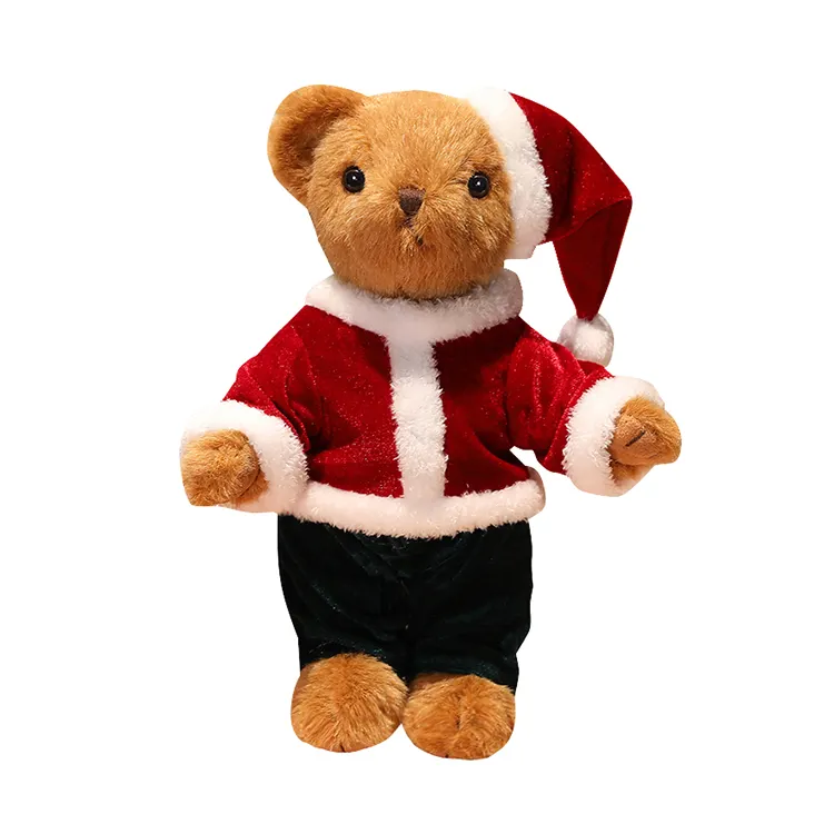 Plush Christmas Toys Stuffed Animal Dressed Christmas Teddy Bear