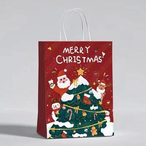 Factory Wholesale Recyclable Multiple Colors Christmas Kraft Shopping Ornament <b>Paper</b> Bags - Product Image 3