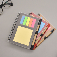 Cuaderno Espiral Personalizado con Cubierta de PP, Notas Adhesivas, Agenda, Bloc de Notas, Material de Oficina y Escolar, Cuaderno Espiral de Hojas Sueltas con Bolígrafo