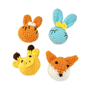 Mini bricolage laine tricoté tête d'animal petite poupée nouveau dessin animé porte-clés sac pendentif Textile et tissu artisanat - Product Image 1