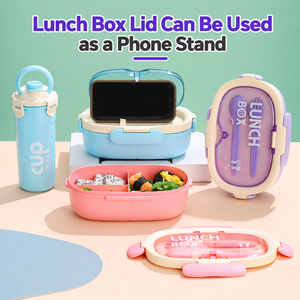 Lonchera Compartimentada Portátil, Bento Box a Prueba de Fugas, Apta para Microondas, con Botella de Agua para Oficina y Escuela - Product Image 3