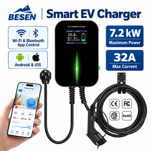 BESEN Clean Energy EV Ladegerät <span class=keywords><strong>Wallbox</strong></span> 7kW 1Phase APP Wifi Benutzer freundliche 32A Ladestation für Elektro fahrzeuge mit 20 Fuß Kabel - Product Image 1