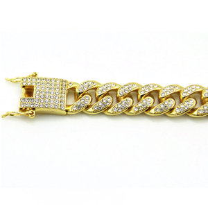<span class=keywords><strong>Bracelet</strong></span> chaîne cubaine en <span class=keywords><strong>diamant</strong></span> glacé Hip Hop <span class=keywords><strong>pas</strong></span> <span class=keywords><strong>cher</strong></span> de 12 mm de large, bijoux pour hommes - Product Image 3