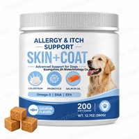 Complément OEM pour chiens contre les démangeaisons cutanées, comprimés à mâcher pour allergies et démangeaisons chez le chien avec colostrum, probiotiques, huile de saumon, oméga-3 DHA EPA pour la peau et le pelage