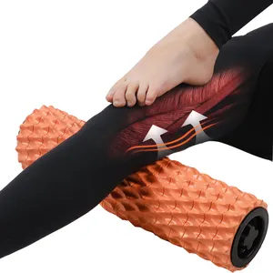 Dropshippng set logo heated electric muscle massage grid high density yoga recovery vibrating foam roller