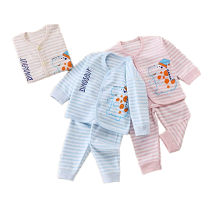 Anxiang Source Four Seasons bebé peinado algodón cuello ropa interior conjunto recién <span class=keywords><strong>nacido</strong></span> dos piezas patrón sólido tejido Comercio exterior volumen - Product Image 1