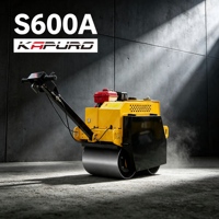 Rouleau compresseur manuel 600 mm pour la construction routière et le pavage d'asphalte, 30 kN, Honda GX270, 530 kg