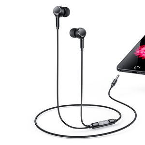 Écouteurs <span class=keywords><strong>Filaire</strong></span> Intra-auriculaires Yesido Noir et Blanc avec Télécommande à Trois Boutons, Conception Appel HD, Interface 3,5 mm - Product Image 1