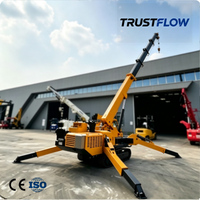 Grue araignée sur chenilles 3T, rayon d'action 10m, hauteur de levage 6,8m pour levage de murs rideaux sur toiture, vente en gros B2B