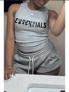 C2024 Summer Fashionable Letter Printed <strong>Shorts</strong> Hot Sports Leisure Set Casual Style <strong>Knee</strong> <strong>Length</strong> Featuring Stylish Pattern - Product Image 3