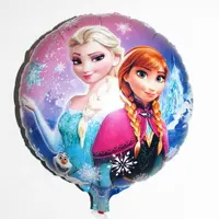 गर्म बिक्री के लिए 18 इंच दौर दिल के आकार जमे हुए राजकुमारी पन्नी गुब्बारा बच्चे का खिलौना पार्टी सजावट