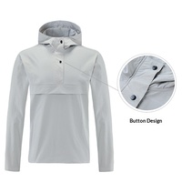 Veste de course d'extérieur pour homme, automne-hiver, demi-zip, en nylon imperméable, chaude, à capuche, séchage rapide, sport