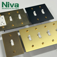 Interrupteurs muraux à bascule en laiton Niva American Standard, 1 poste, multiprise US, panneau en laiton antique, OEM personnalisé