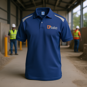 เสื้อโปโลแขนสั้น 3XL สีน้ำเงิน ชุดทำงาน ทรงปกติ - Product Image 3