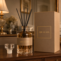 Diffuseur de parfum et d'huiles essentielles en verre L Fashion avec bâtonnets, 100ml 500ml, vente en gros pour l'aromathérapie domestique