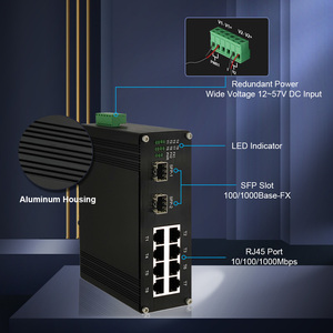 Industrieller 8-Port Gigabit PoE+ Switch mit Dualen SFP-Glasfaseranschlüssen 30W pro Port Redundante Stromversorgung - Product Image 4