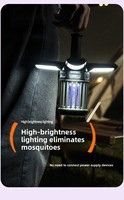 Lampe LED d'extérieur rechargeable en ABS, anti-moustiques, étanche, portable pour camping, avec crochet, pliable, lampe tue-moustiques