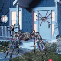 Guirlande lumineuse d'araignées en peluche gris-blanc Xingtu Z-01 pour Halloween, décorations d'horreur extérieures pour jardin, ambiance effrayante