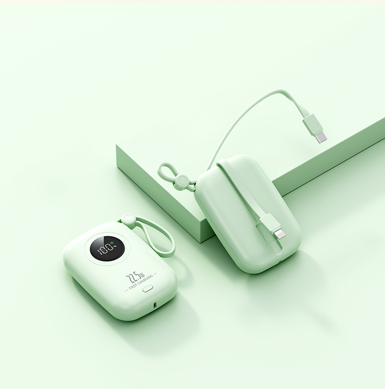 Bean Green - Built-in 2 Cables 22.5W Super Fast Charging