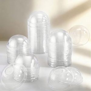 ฝาครอบแก้วพลาสติกใสแบบใช้แล้วทิ้ง Conehoy 210 ชิ้น รุ่น Modern Plastic Dome Bulk Straw Slot สำหรับแก้วขนาด 12 16 20 24 ออนซ์ เหมาะสำหรับเครื่องดื่มปั่น - Product Image 1