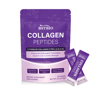 BSTBIO Multi Type I II III V X <strong>Collagen</strong> for Women Blend Vitamin C &amp; E 20 Packets <strong>Collagen</strong> Peptides Powder - Product Image 1