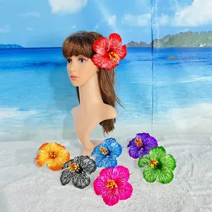 Artificial Hibiscus Hairpin Foam Flower With Variety Colors Unique Tattoo Hair Clip High Excellent Quality Handmade KN-hf081