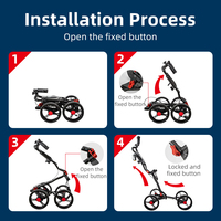 Chariot de golf pliable à pousser à 2, 3 ou 4 roues, vente en gros, chariot de golf à tirer à la main
