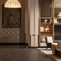 Ensemble canapé ottoman et table console en cuir écologique de luxe Songdesign, personnalisable, pour hôtel 5 étoiles, salon haut de gamme