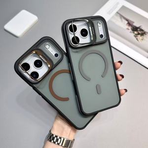 เคสโทรศัพท์มือถือแบบใหม่สุดหรูพร้อมกรอบแม่เหล็ก TPU+อะคริลิคสำหรับรุ่น 17 16 15 14 Pro Max ด้านหลังใสแบบด้าน - Product Image 2