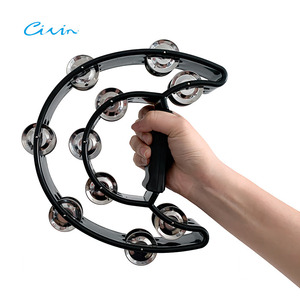<span class=keywords><strong>Tambourin</strong></span> <span class=keywords><strong>Demi</strong></span>-<span class=keywords><strong>Lune</strong></span> à Double Rangée avec Clochettes Métalliques, Percussion à Main pour Enfants, Adultes et Soirées KTV - Product Image 5