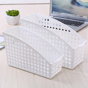 Desktop Storage <b>Basket</b> White Rectangle PP Organizer For Office Stationery File Storage Box <b>Large</b> Transparent - Product Image 5