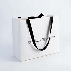 Recycled Custom Cardboard Luxury Gift clothing shoes Paper Bags With Handle For Shopping Bag With Your Own Logo