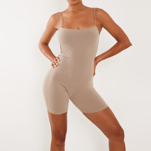 Alta qualità OEM Service Workout Gym Fitness Charcoal Sexy Contour <span class=keywords><strong>Jersey</strong></span> Strappy Back Detail Unitard <span class=keywords><strong>tuta</strong></span> da <span class=keywords><strong>donna</strong></span> - Product Image 4