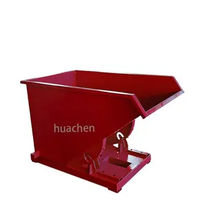 Tipper Bins Self Dumping Bin Portable Trash Waste Scrap Steel Self-dumping Hopper Tipping