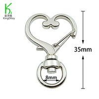 Nouveaux accessoires pour porte-clés, pendentif DIY en forme de cœur, fermoir à homard, porte-clés rotatif en alliage, boucle en métal pour collier de chien
