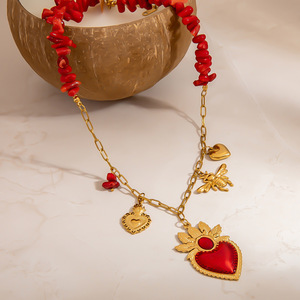 Collar con Colgante de Corazón de Acero Inoxidable, Cadena de Clavícula en Color Oro de 18K, Joyería de Regalo, Amuleto, Accesorio de Moda - Product Image 3