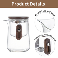 Portable Smart Press Dropping Pot Bouilloire Ensemble Kungfu Infuseur Magnétique Théière En Verre 300ml Lâche Petits Kits De Théière One Touch