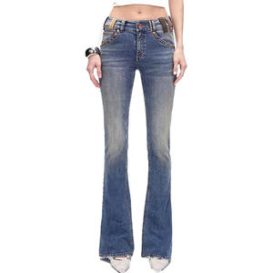 Pantalones Vaqueros Clásicos de Corte Ajustado para Mujer, Cintura Alta, Estilo Casual para Todas las Temporadas - Fabricante, Proveedor, Mayorista - Product Image 1