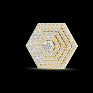 จี้เพชรทรงหกเหลี่ยมสีทองประดับเพชรระยิบระยับ เครื่องประดับหรูหราสำหรับงานแต่งงานและวันครบรอบ - Product Image 2