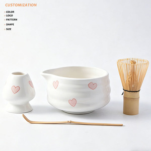 Kit d'outils à <span class=keywords><strong>matcha</strong></span> personnalisé : <span class=keywords><strong>Fouet</strong></span>, support et bol avec bec verseur <span class=keywords><strong>en</strong></span> céramique émaillée au four pour thé au lait et <span class=keywords><strong>matcha</strong></span> - Product Image 1