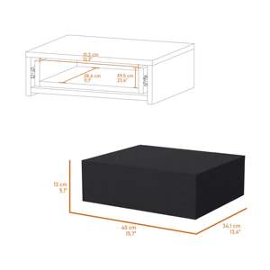 Mesita de noche flotante moderna montada en la pared de DB Vienna, elegante diseño de madera maciza con cajón de almacenamiento espacioso para uso en dormitorio y apartamento - Product Image 3