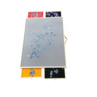 Table de puzzle en bois d'apprentissage portable pour enfants avec impression couleur intégrale, feutre antidérapant et plastique rotatif