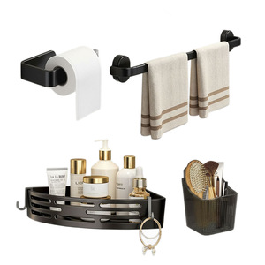 Juego de Almacenamiento para Baño de 10 Piezas, Soporte de Papel Higiénico Montado en la Pared, Toallero, Ganchos, Organizador de Plástico Rectangular Y003 - Product Image 1