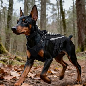 Nouveau Harnais Tactique Réfléchissant en Nylon à Pointes, Protection Imperméable, Anti-Traction, pour Chien, avec Poignée et Anneau en D - Product Image 1
