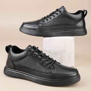 Zapatos de Cuero Genuino de Color Sólido para Hombre, Nueva Tendencia de Moda de Primavera y Otoño, Transpirables, con Cierre de Cordones, Suela Suave, Deportivos Casuales - Product Image 2